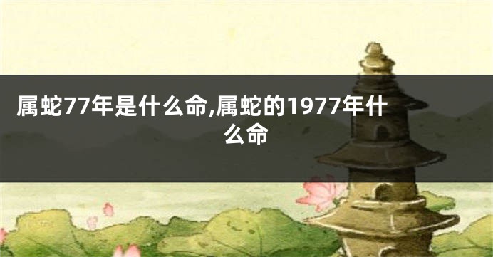 属蛇77年是什么命,属蛇的1977年什么命