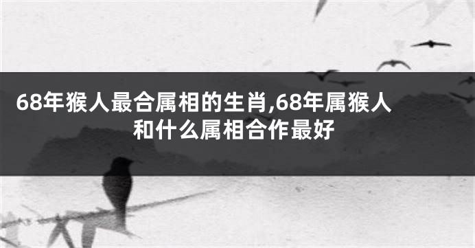 68年猴人最合属相的生肖,68年属猴人和什么属相合作最好