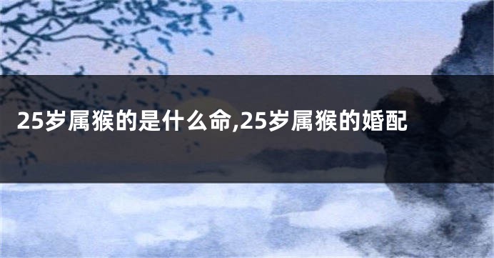 25岁属猴的是什么命,25岁属猴的婚配