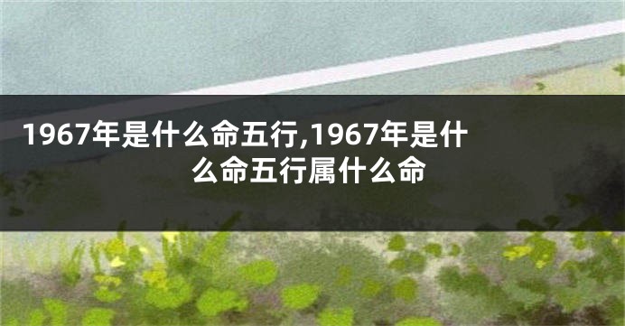 1967年是什么命五行,1967年是什么命五行属什么命