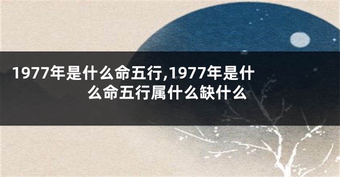 1977年是什么命五行,1977年是什么命五行属什么缺什么