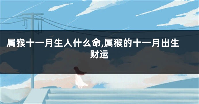属猴十一月生人什么命,属猴的十一月出生财运