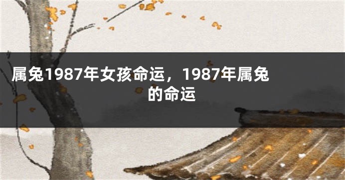 属兔1987年女孩命运，1987年属兔的命运