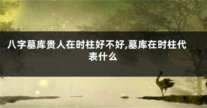 八字墓库贵人在时柱好不好,墓库在时柱代表什么