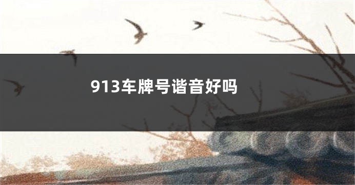 913车牌号谐音好吗