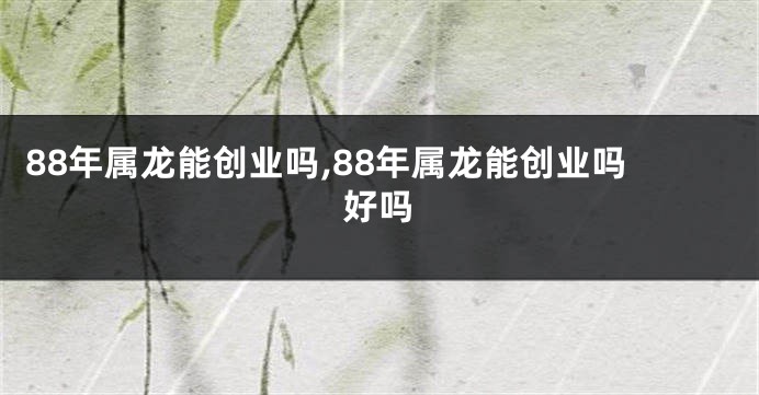 88年属龙能创业吗,88年属龙能创业吗好吗