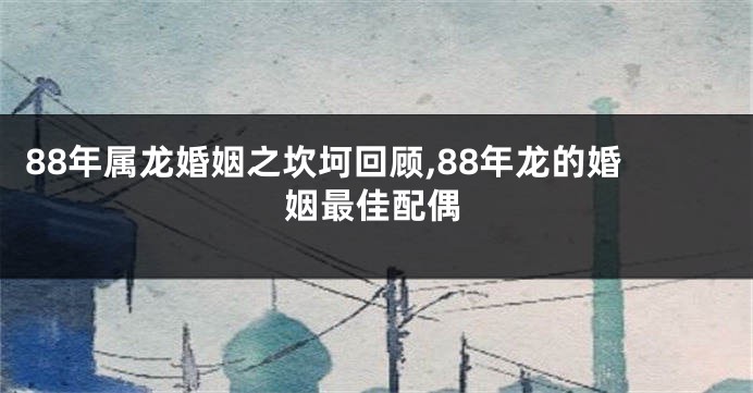 88年属龙婚姻之坎坷回顾,88年龙的婚姻最佳配偶
