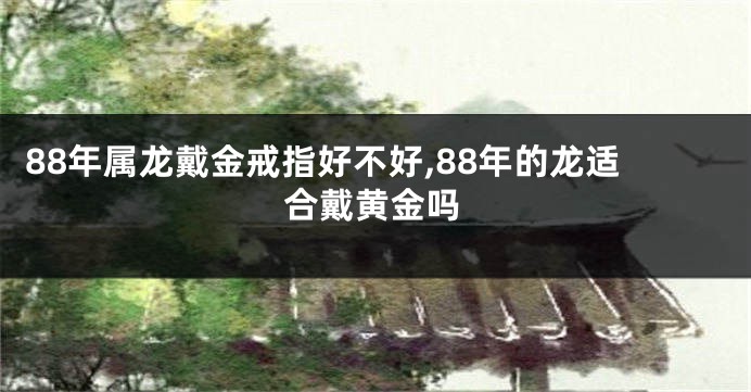88年属龙戴金戒指好不好,88年的龙适合戴黄金吗