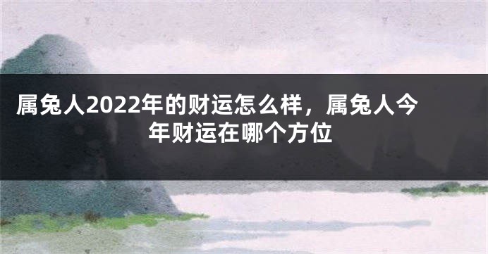 属兔人2022年的财运怎么样，属兔人今年财运在哪个方位