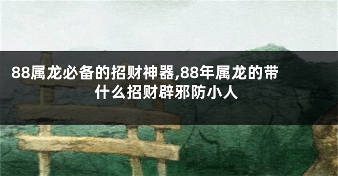 88属龙必备的招财神器,88年属龙的带什么招财辟邪防小人