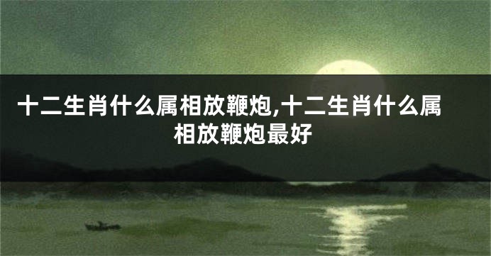 十二生肖什么属相放鞭炮,十二生肖什么属相放鞭炮最好