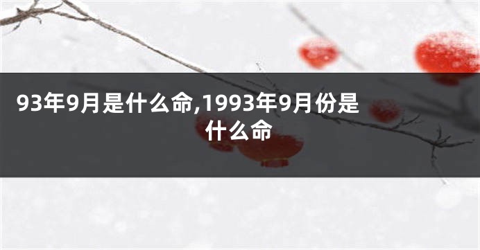 93年9月是什么命,1993年9月份是什么命