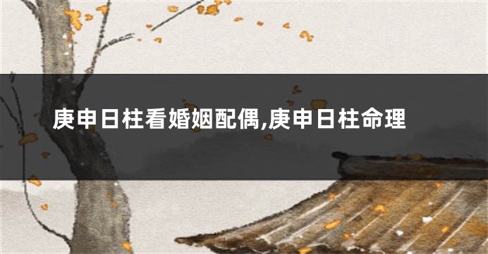 庚申日柱看婚姻配偶,庚申日柱命理