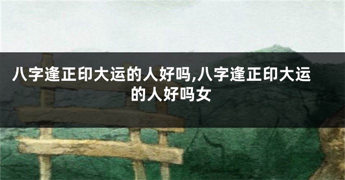 八字逢正印大运的人好吗,八字逢正印大运的人好吗女