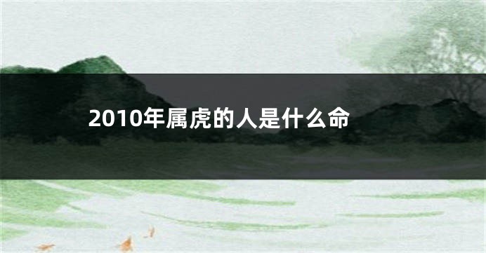 2010年属虎的人是什么命