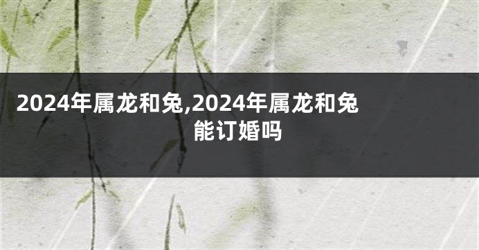 2024年属龙和兔,2024年属龙和兔能订婚吗