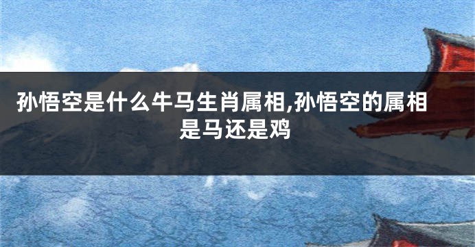 孙悟空是什么牛马生肖属相,孙悟空的属相是马还是鸡