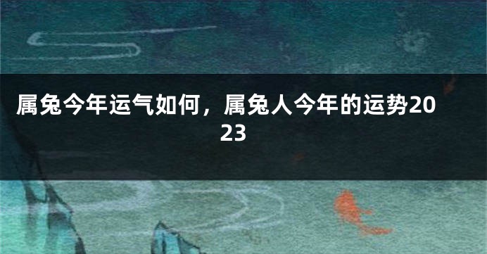 属兔今年运气如何，属兔人今年的运势2023