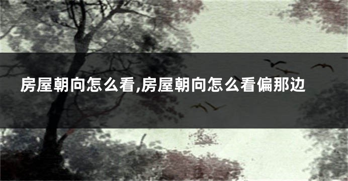 房屋朝向怎么看,房屋朝向怎么看偏那边