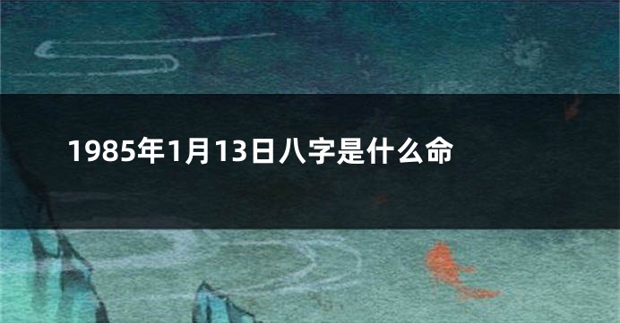 1985年1月13日八字是什么命
