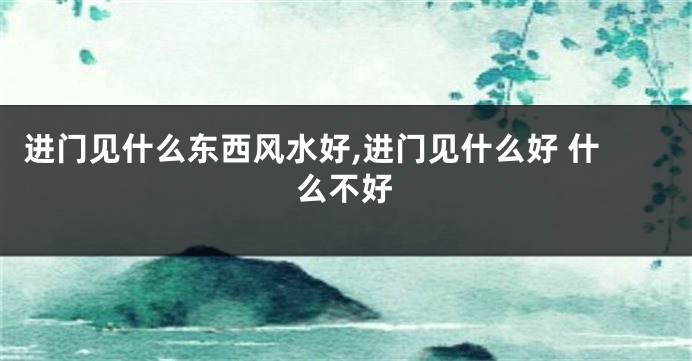 进门见什么东西风水好,进门见什么好 什么不好