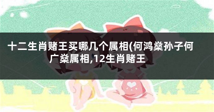 十二生肖赌王买哪几个属相(何鸿燊孙子何广燊属相,12生肖赌王
