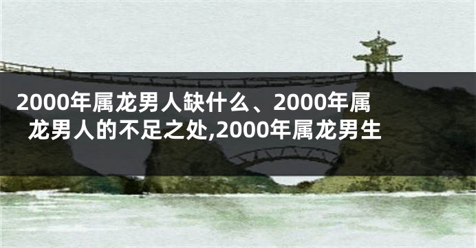 2000年属龙男人缺什么、2000年属龙男人的不足之处,2000年属龙男生
