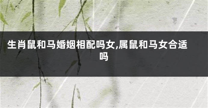 生肖鼠和马婚姻相配吗女,属鼠和马女合适吗