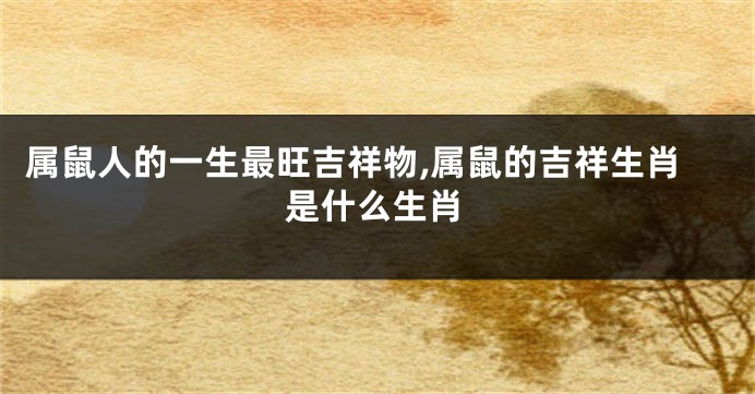 属鼠人的一生最旺吉祥物,属鼠的吉祥生肖是什么生肖