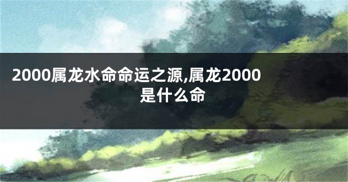 2000属龙水命命运之源,属龙2000是什么命