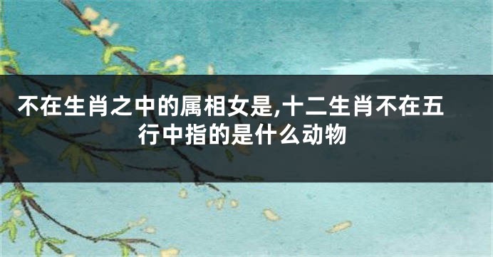 不在生肖之中的属相女是,十二生肖不在五行中指的是什么动物