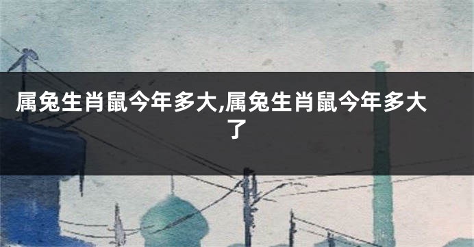 属兔生肖鼠今年多大,属兔生肖鼠今年多大了