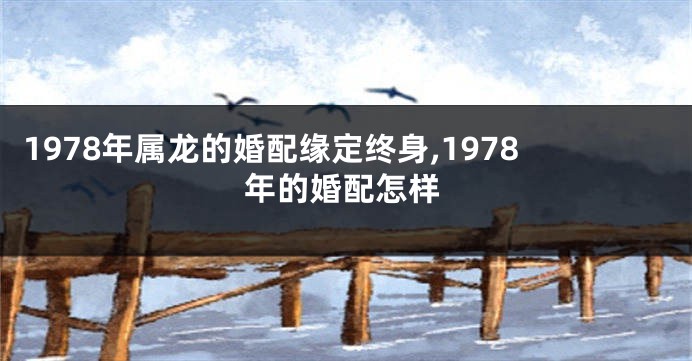1978年属龙的婚配缘定终身,1978年的婚配怎样