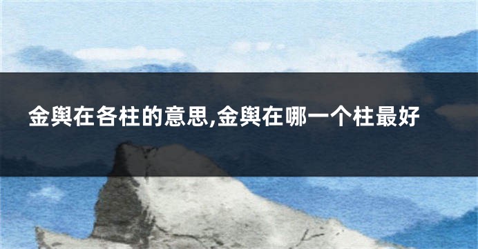 金舆在各柱的意思,金舆在哪一个柱最好