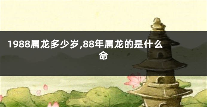 1988属龙多少岁,88年属龙的是什么命