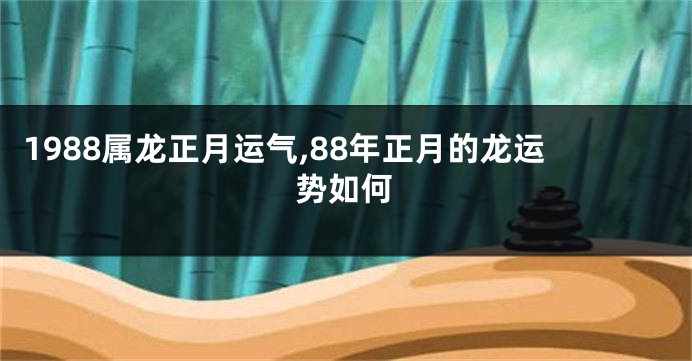 1988属龙正月运气,88年正月的龙运势如何