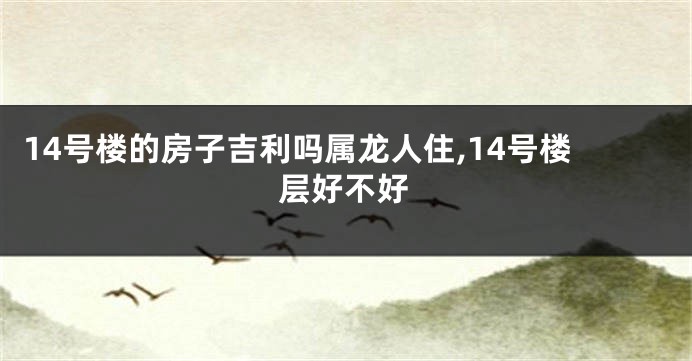 14号楼的房子吉利吗属龙人住,14号楼层好不好