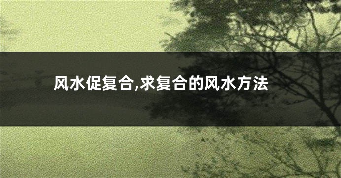 风水促复合,求复合的风水方法