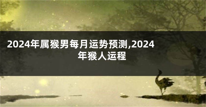 2024年属猴男每月运势预测,2024年猴人运程