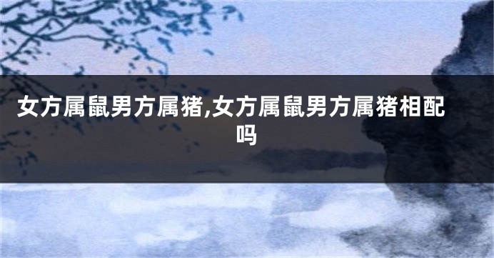 女方属鼠男方属猪,女方属鼠男方属猪相配吗