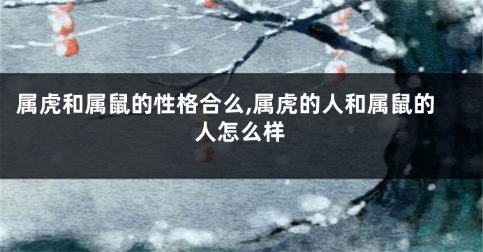 属虎和属鼠的性格合么,属虎的人和属鼠的人怎么样