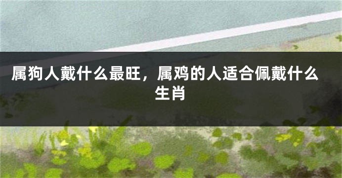属狗人戴什么最旺，属鸡的人适合佩戴什么生肖
