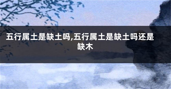 五行属土是缺土吗,五行属土是缺土吗还是缺木