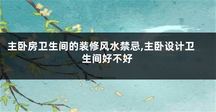 主卧房卫生间的装修风水禁忌,主卧设计卫生间好不好