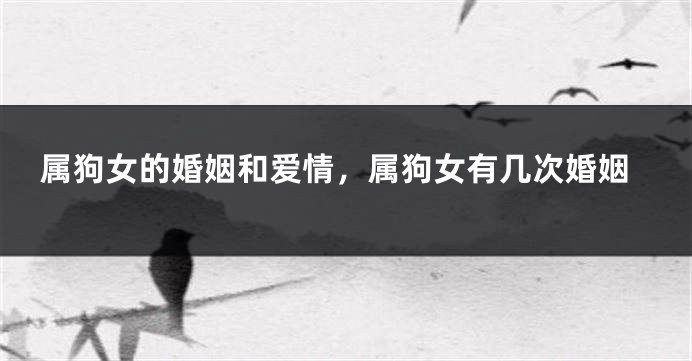 属狗女的婚姻和爱情，属狗女有几次婚姻