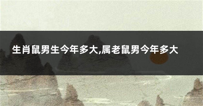生肖鼠男生今年多大,属老鼠男今年多大