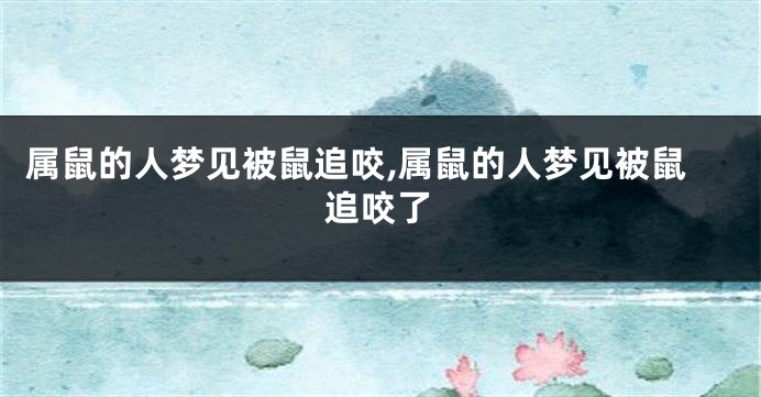 属鼠的人梦见被鼠追咬,属鼠的人梦见被鼠追咬了