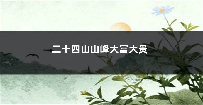 二十四山山峰大富大贵