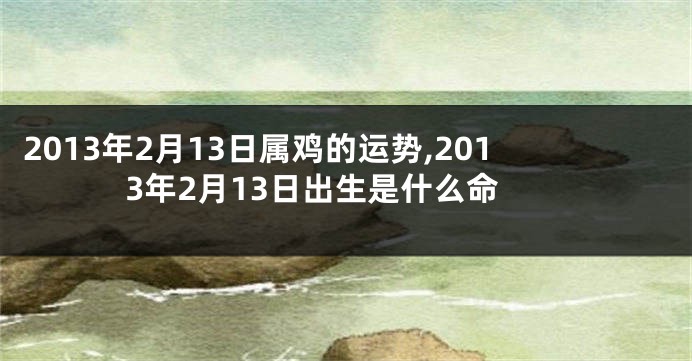2013年2月13日属鸡的运势,2013年2月13日出生是什么命
