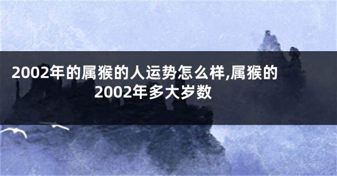 2002年的属猴的人运势怎么样,属猴的2002年多大岁数